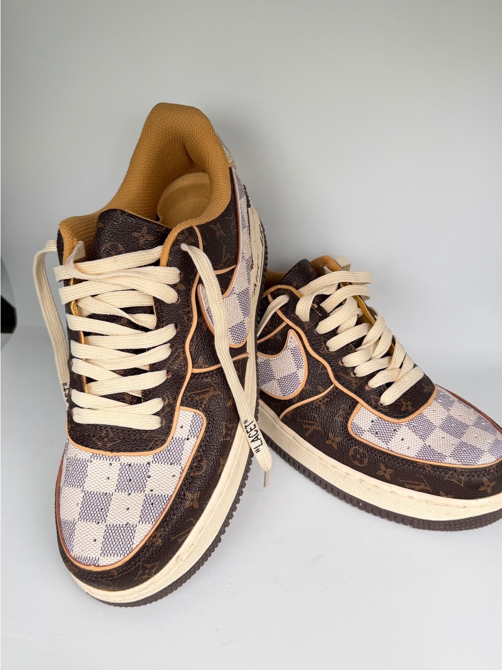 Louis Vuitton x Nike Air Force 1 Low Virgil Abloh LV monogram Damier Azur rare